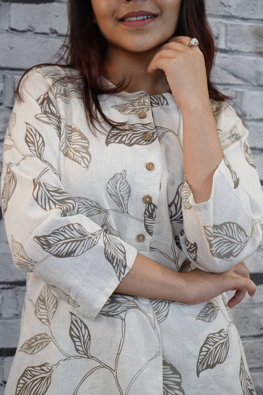 Off-White Cotton 2PC Co-ord Set for Women, Minimal Style