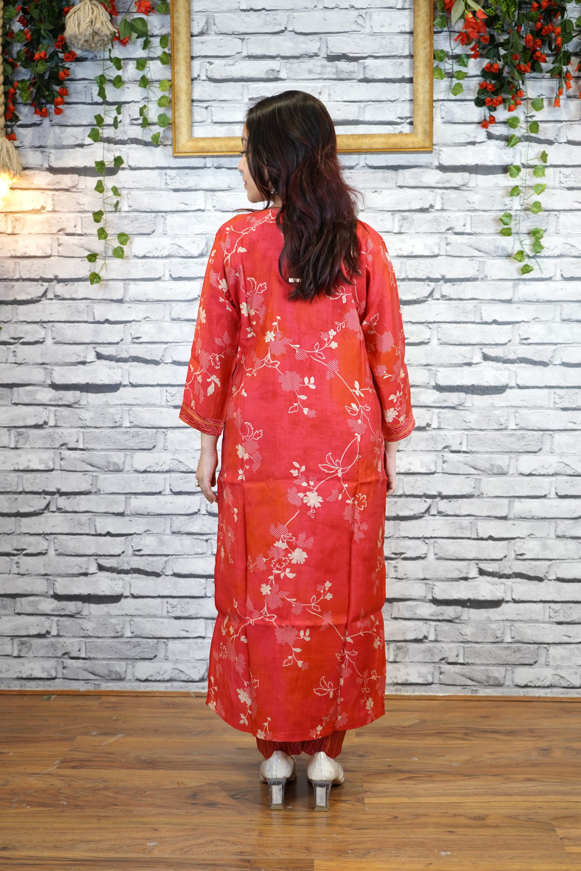 Heavy Rayon Cotton 3 Piece Suit Set with Embellished Neck | Elegant Occasion Wear